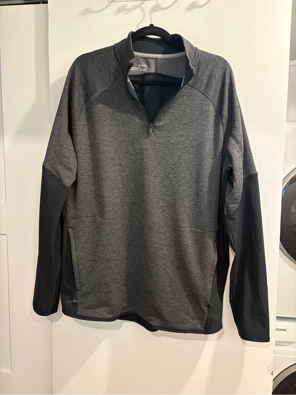 Men's Quarter-Zip Performance Pullover Jacket - Charcoal Gray XL